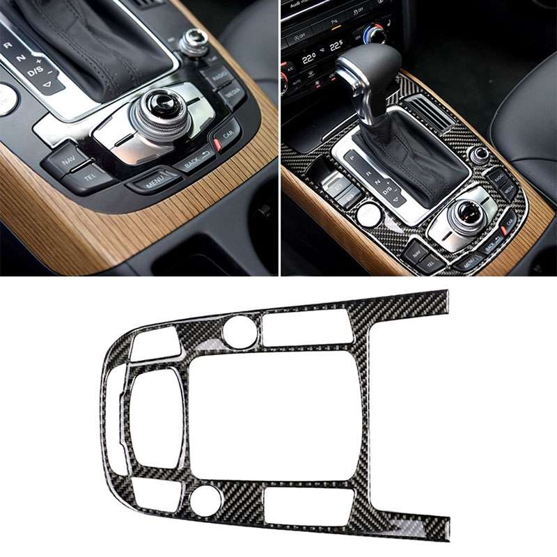 Car Carbon Fiber Gear Position Panel Decorative Sticker for Audi 2010-2018 Q5 / 2009-2016 A4L / 2009