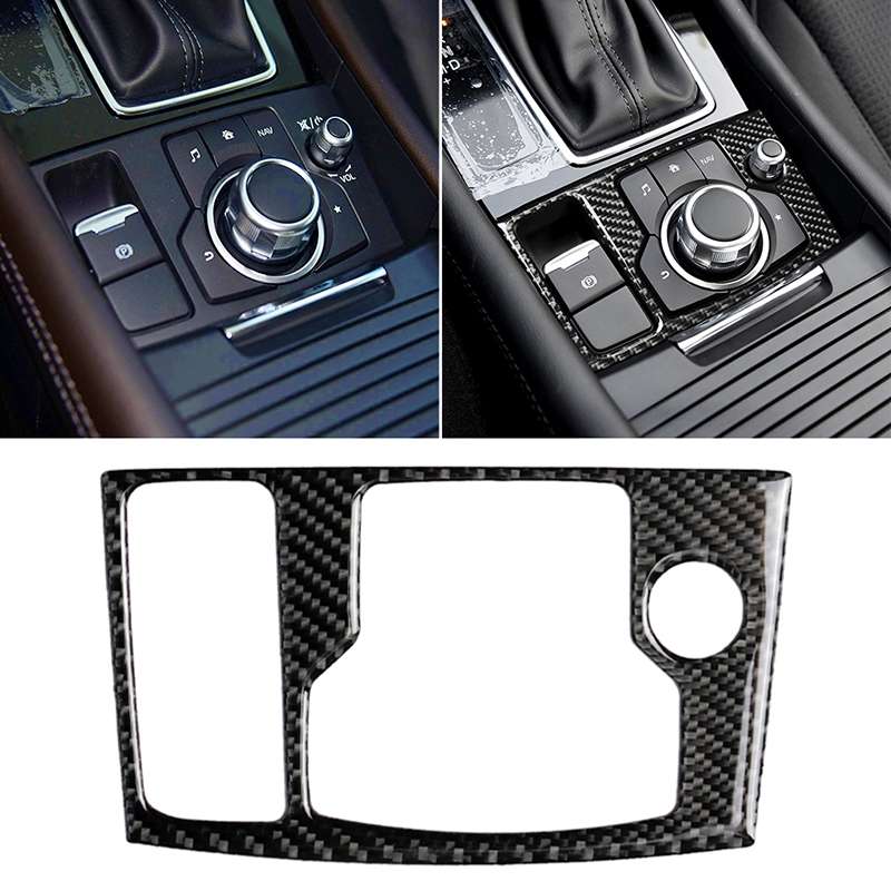 Car Carbon Fiber Left Drive Multimedia Frame B Decorative Sticker for Mazda Axela 2017-2018