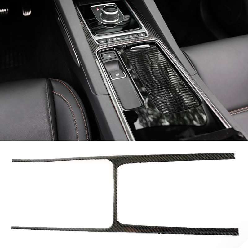 Carbon Fiber Car Water Cup Gear Frame Decorative Sticker for Jaguar F-PACE 2016-2020