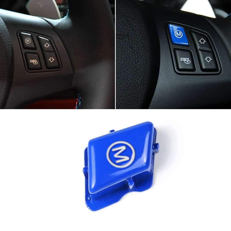 Wheel M Fashion Button Switch Trim Cover for BMW 3 series E90 E92 E93 M3 2007-2013(Red)