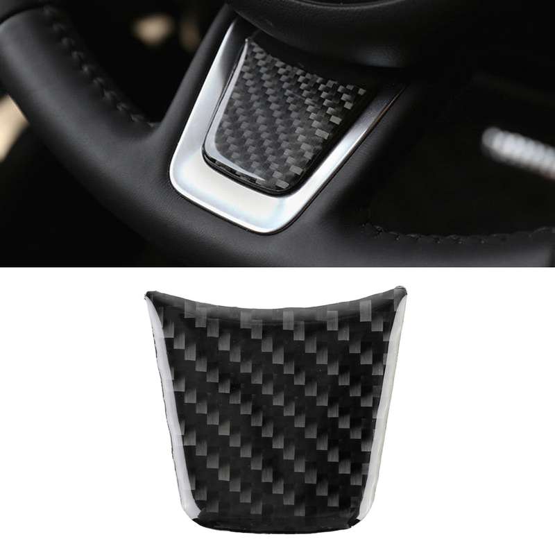 Carbon Fiber Car Steering Wheel Decorative Sticker for Jaguar F-PACE 2016-2020