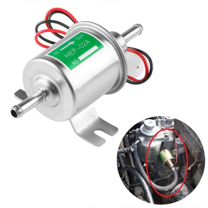HEP-02A Universal Car 24V Fuel Pump Inline Low Pressure Electric Fuel Pump (Gold)