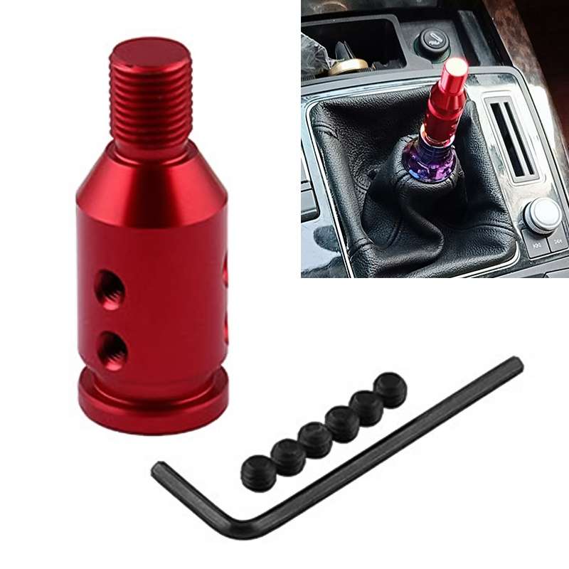 Car Threaded Shifter Gear Shift Knob Adapter 12 x 1.25 (Black)