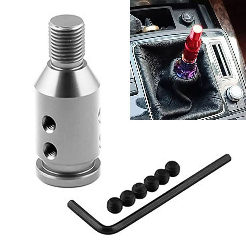 Car Threaded Shifter Gear Shift Knob Adapter 12 x 1.25 (Black)