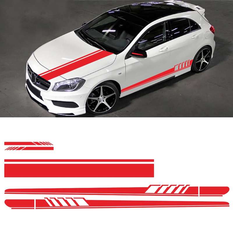 5 in 1 Car Styling Stripe Hood PVC Sticker Auto Decorative Sticker (Blue)