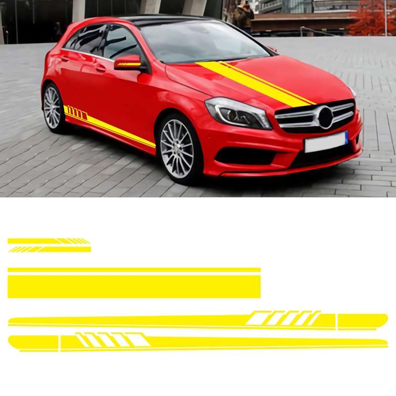 5 in 1 Car Styling Stripe Hood PVC Sticker Auto Decorative Sticker (Blue)