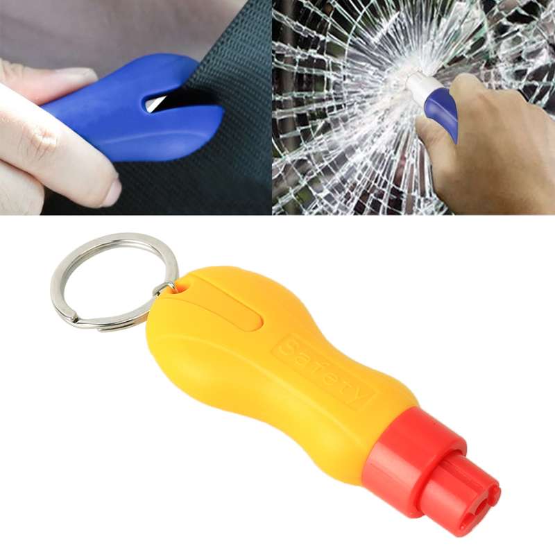 2 in 1 Mini Car Safety Rescue Hammer Life Saving Escape Emergency Hammer Seat Belt Cutter Window Gla