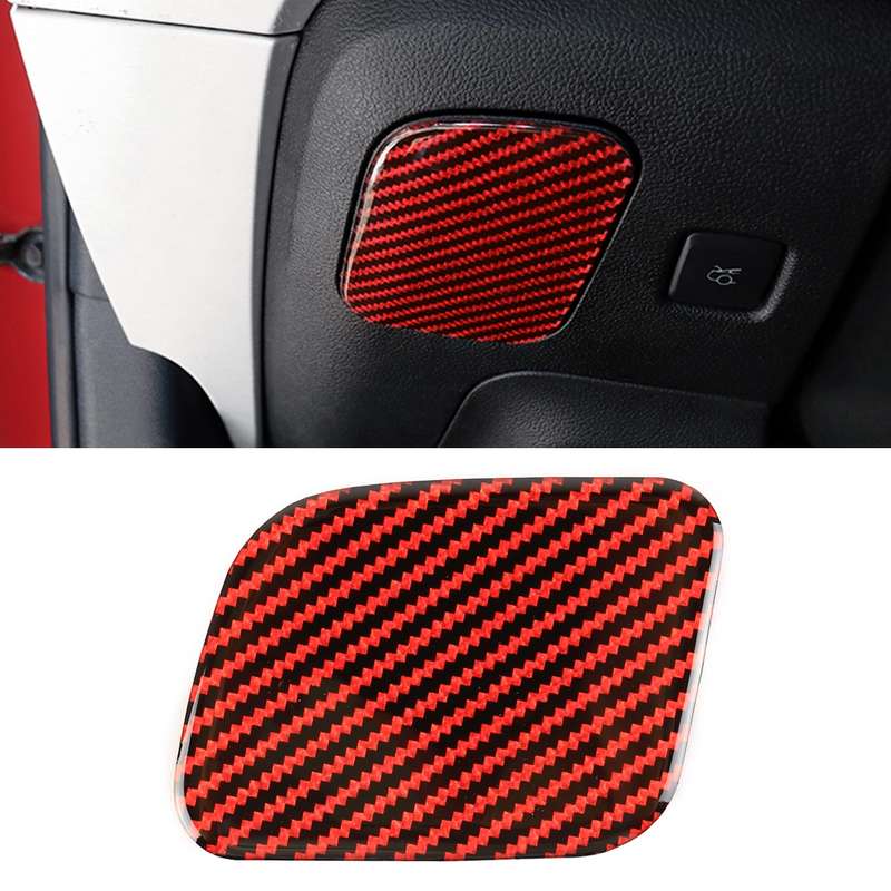 Car Carbon Fiber Main Driving Seat Storage Box Decorative Sticker for Ford Mustang 2015-2020, Left-h