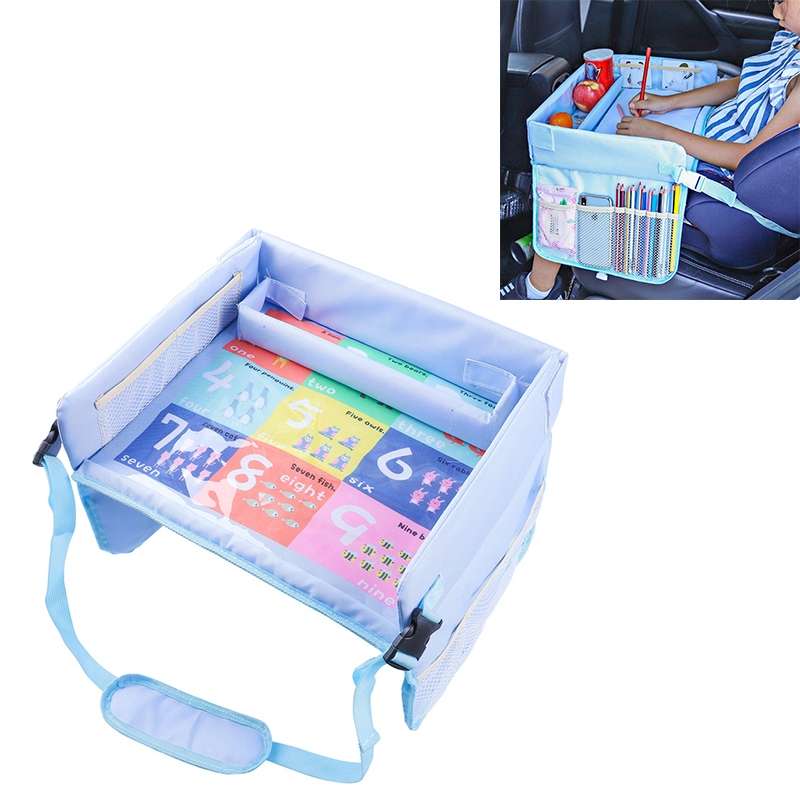Children Waterproof Dining Table Toy Organizer Baby Safety Tray Tourist Painting Holder (Funny Fruit