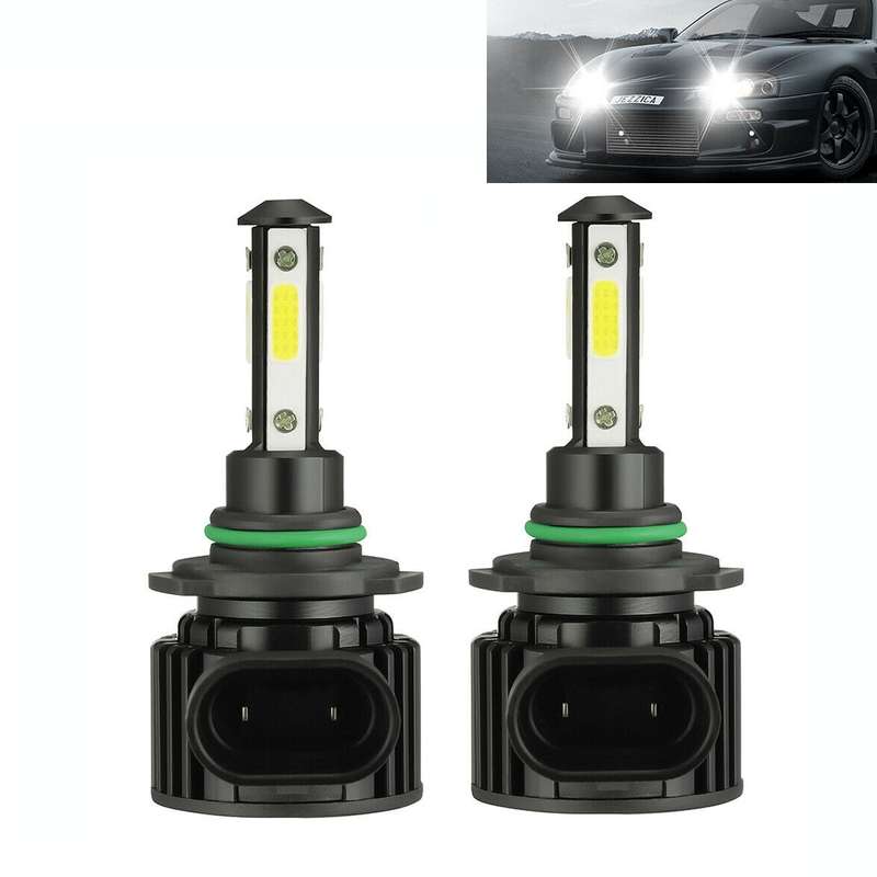 F8 9006 2 PCS 22W 3000LM 6000K Four Side DOB LED Headlight Fog Light Bulbs High Beam Conversion Kit