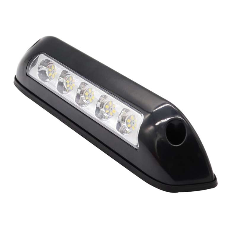 DC 12V 2.6W 6000K IP67 Marine RV Waterproof LED Stair Deck Dome Light Ceiling Lamp, Black Shell and