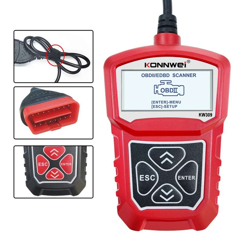KONNWEI KW309 V309 V310 MS309 Code Reader OBD2 Scanner Diagnostic Tool(Black)