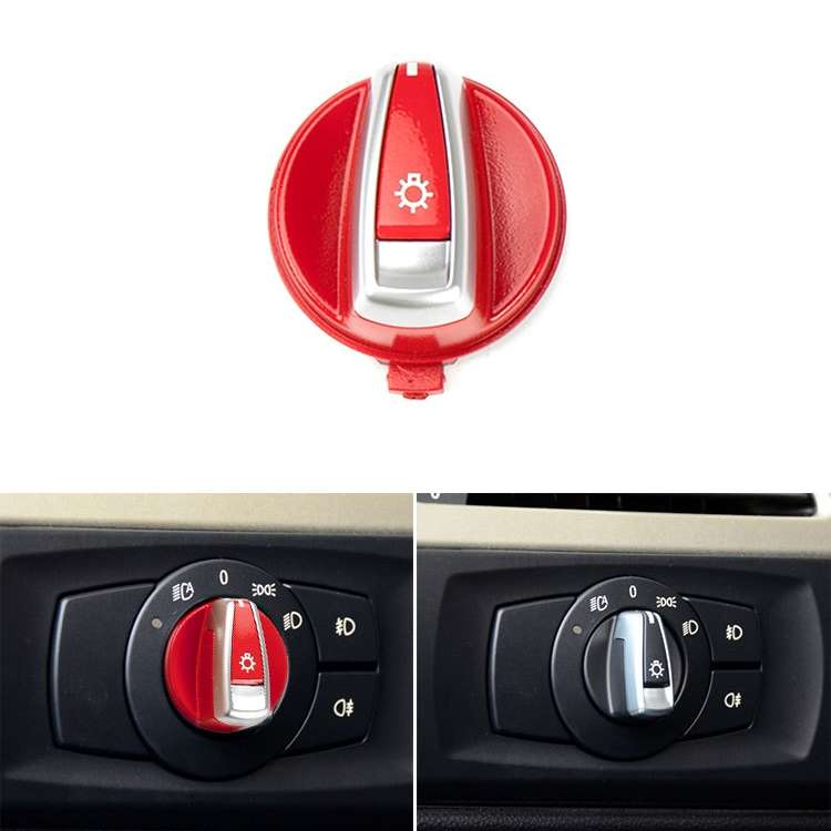 Car Headlight Switch Button Knob Cover Trim 6131 6932 796 for BMW X1 2009-2015, Left Driving (Black)