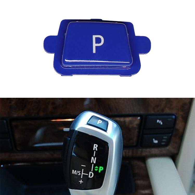 Car Gear Lever Auto Parking Button Letter P Cap for BMW X5 X6 2007-2013, Left Driving (Black)