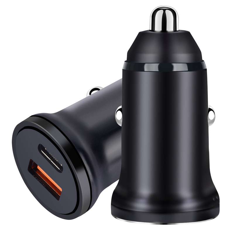 PD 20W USB-C / Type-C + QC 3.0 USB Interface Fast Charging Car Charger (Black)