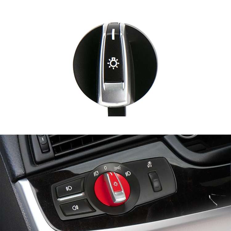 Car Headlight Switch Button Knob for BMW 5 Series 2010-2017, Left Driving (Black)