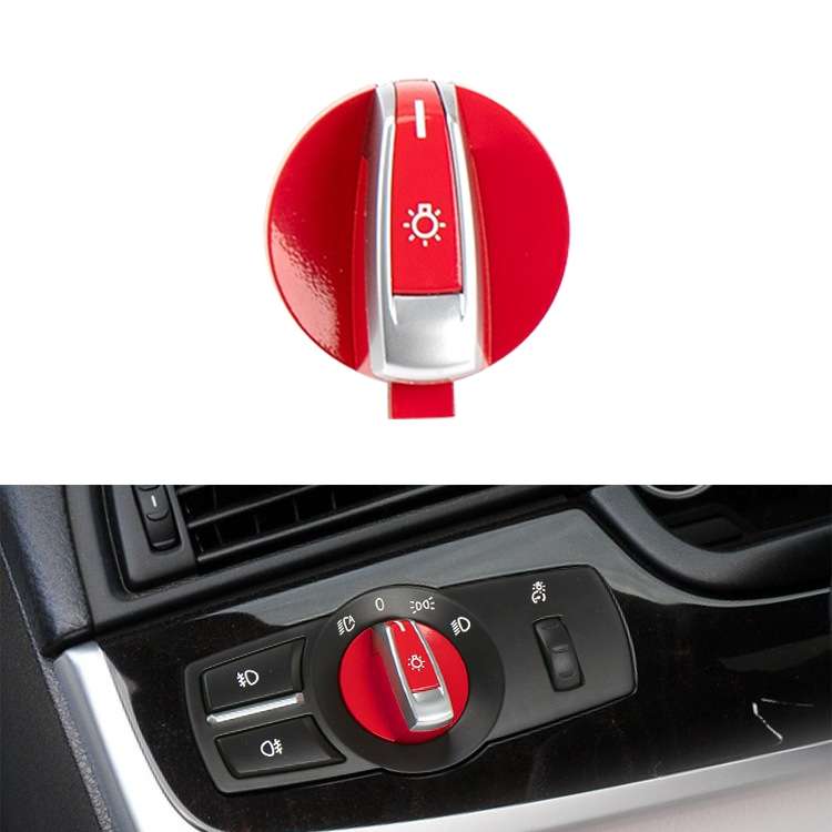 Car Headlight Switch Button Knob for BMW 5 Series 2010-2017, Left Driving (Black)