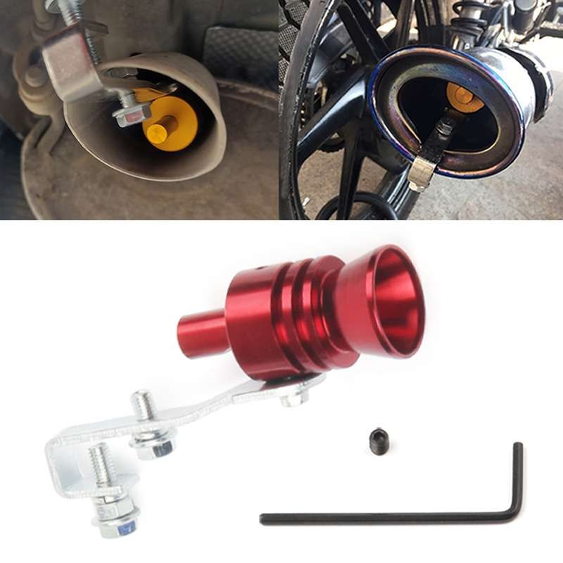 Universal Aluminum Turbo Sound Exhaust Muffler Pipe Whistle Car / Motorcycle Simulator Whistler, ...
