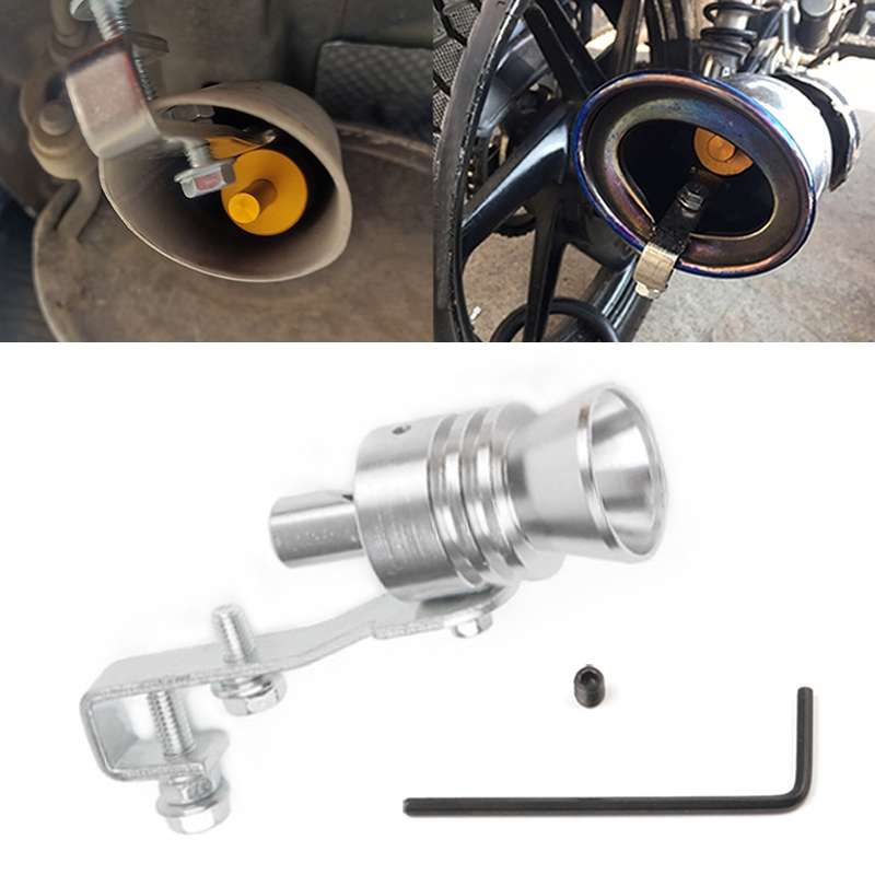 Universal Aluminum Turbo Sound Exhaust Muffler Pipe Whistle Car / Motorcycle Simulator Whistler, ...