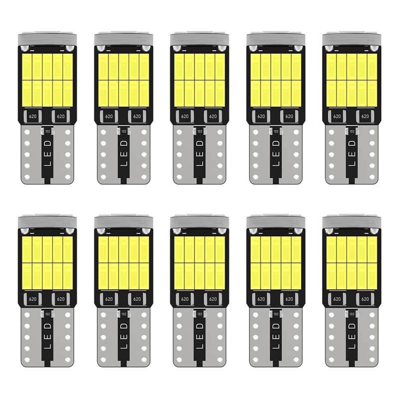 10pcs T10 4014-26SMD Car Bright Lights LED Clearance Light Lamp Reading Light (White Light)