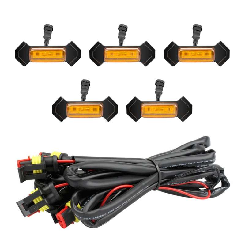 For Toyota Tacoma TRD 2016-2019 5 in 1 Car LED Front Grille Warning Lights, Daytime Running Lights &