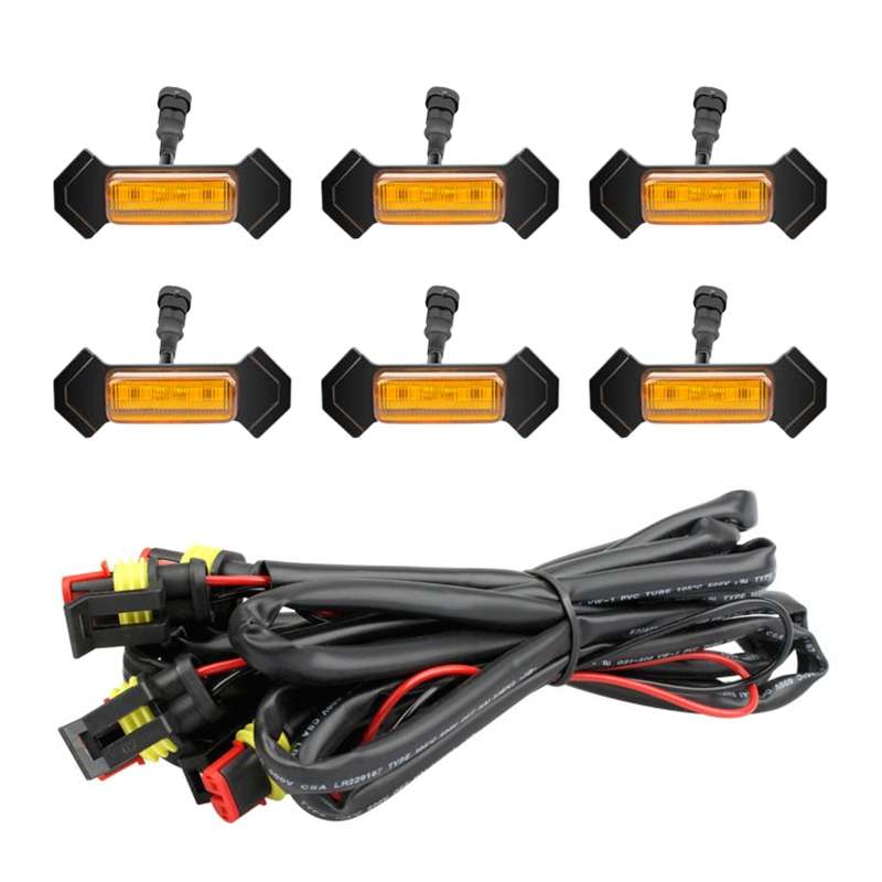 For Toyota Tacoma TRD 2016-2019 6 in 1 Car LED Front Grille Warning Lights, Daytime Running Lights &
