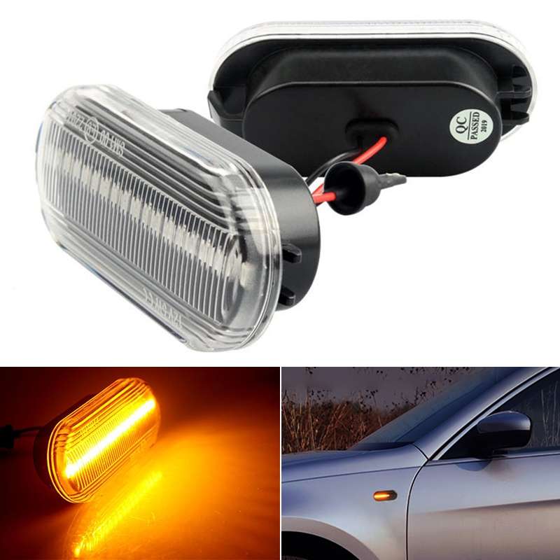 2 PCS D12V / 5W Car LED Leaf Board Side Flowing Water Turn Signal Light for Volkswagen(Black)
