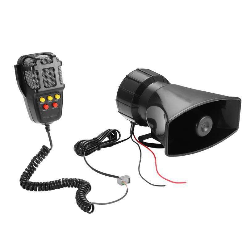 HW-1006B 12V 100W 125dB 5-tone Car Electric Alarm Air Horn Siren Speaker 5 Sound Tone Super Loud wit