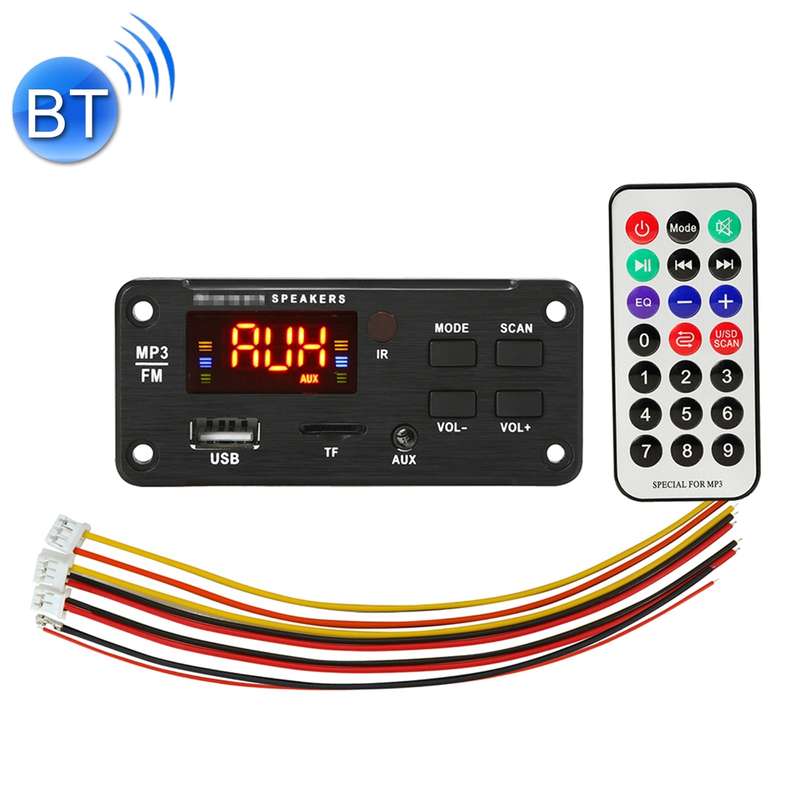 Car 12V Color Screen Display Bluetooth 5.0 Audio MP3 Player Decoder Board FM Radio TF Card USB 3.5mm