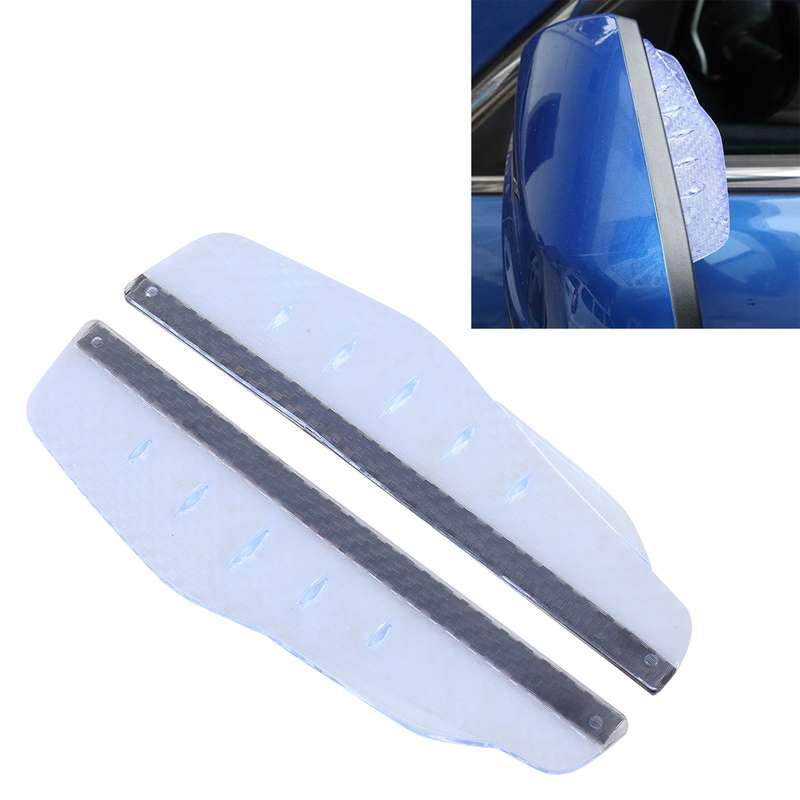 1 Pair 3R-2156 Universal Car Rearview Mirror Rain Blades Mirror Eyebrow Rain Cover (Black)