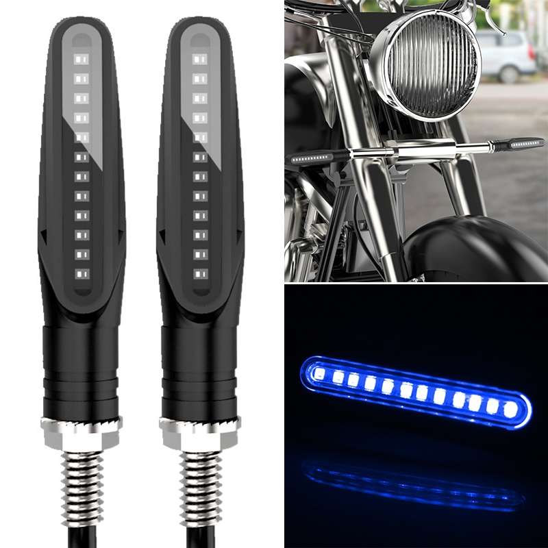 2 PCS D12V / 1W Motorcycle LED Waterproof Dynamic Blinker Side Lights Flowing Water Turn Signal Ligh
