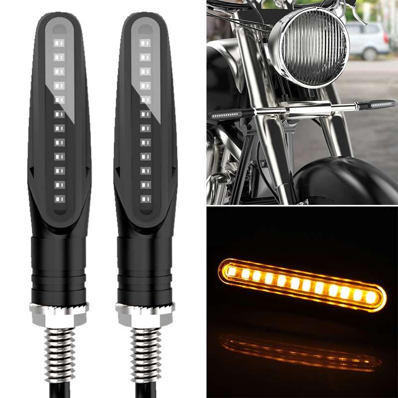2 PCS D12V / 1W Motorcycle LED Waterproof Dynamic Blinker Side Lights Flowing Water Turn Signal Ligh