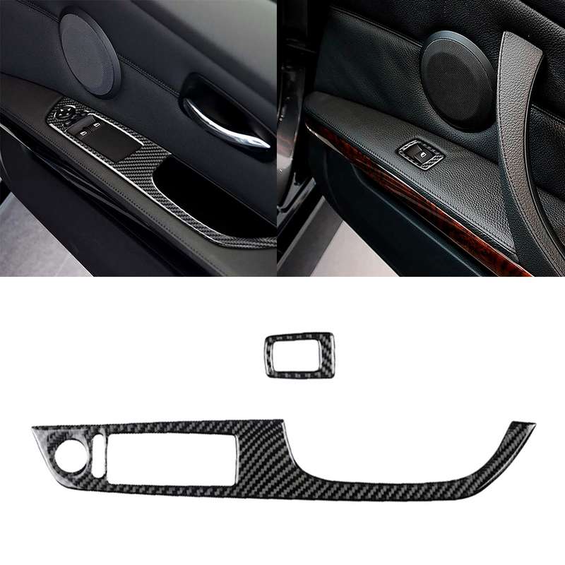 2 in 1 Carbon Fiber Car Right Driving Lifting Panel Decorative Sticker for BMW E92 2005-2012