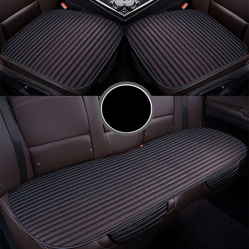 3 in 1 Car Seat Cushion Free Binding Half Inclusive Seat Mat Set (Black)