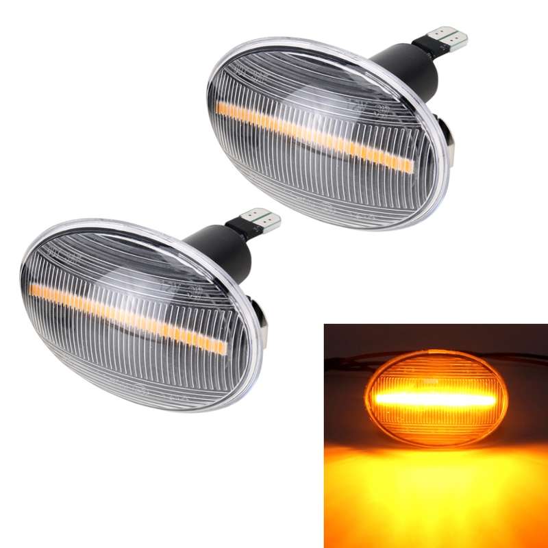 2 PCS DC12V / 3W Car LED Dynamic Blinker Side Lights Flowing Water Turn Signal Light for BMW Mini Co