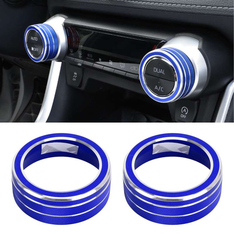 2 PCS Car Aluminum Alloy Air Conditioner Knob Case for Toyota RAV4 / Wildlander (Black)