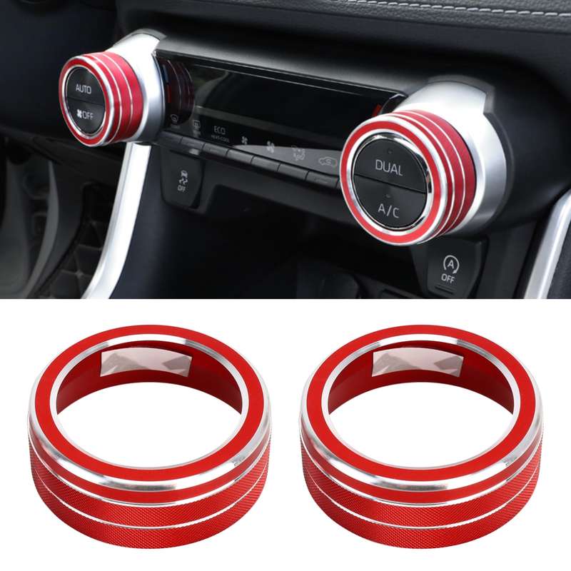 2 PCS Car Aluminum Alloy Air Conditioner Knob Case for Toyota RAV4 / Wildlander (Black)