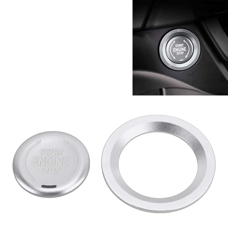 Car Engine Start Key Push Button Ring Trim Metal Sticker Decoration for Cadillac CT5 CT4 XT4 XT6 / C