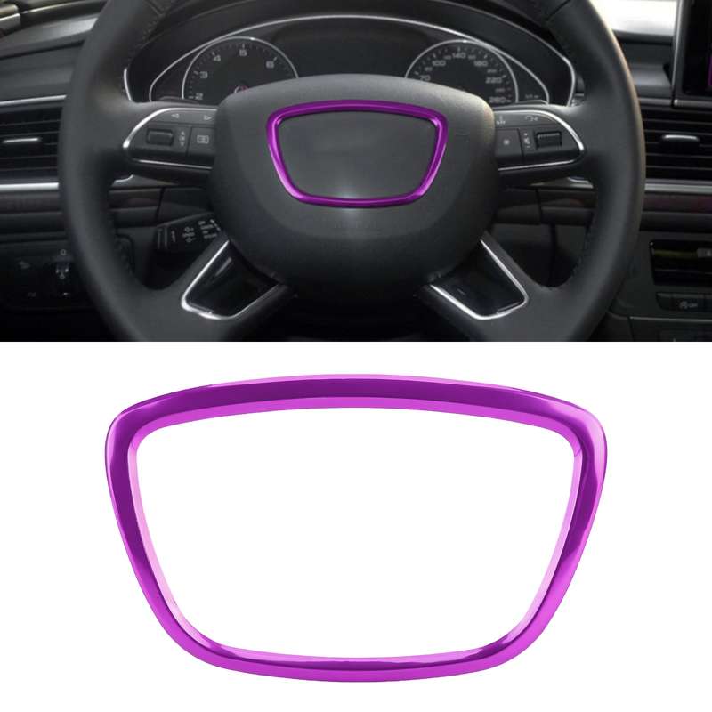 Car Auto Steering Wheel Ring Cover Trim Sticker Decoration for Audi (Silver)
