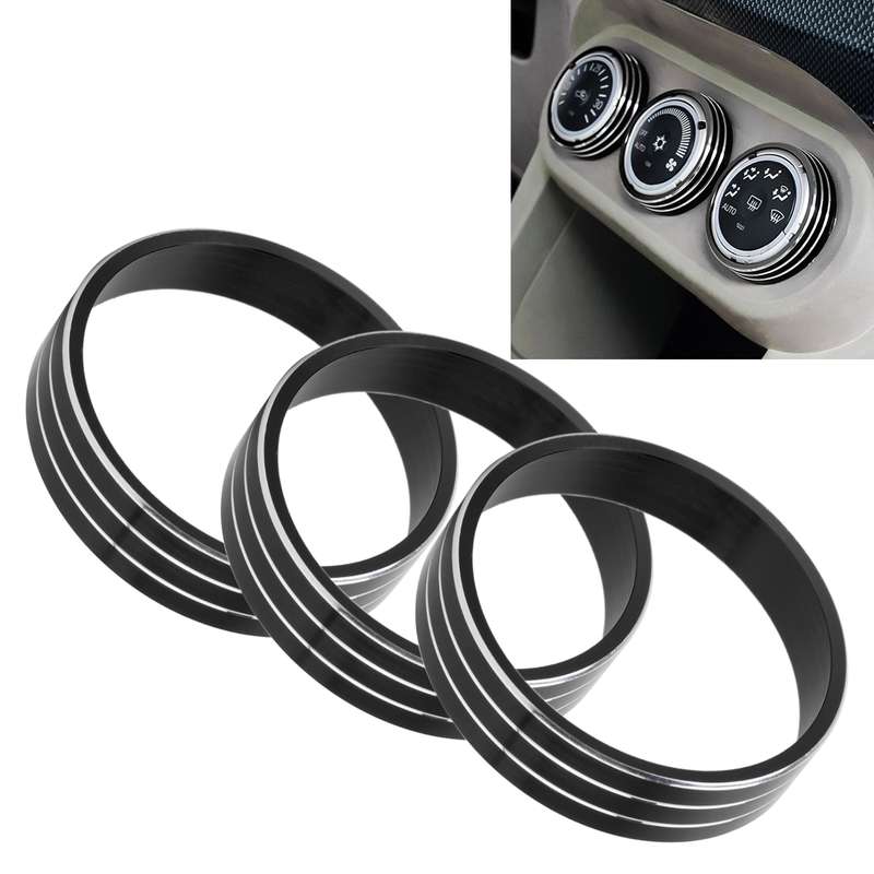 Car Metal Air Conditioner Knob Case for Mitsubishi ASX (Black)