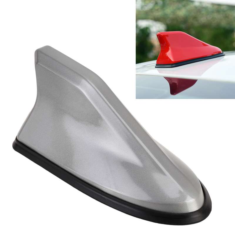 Universal Car Antenna Aerial Shark Fin Radio Signal (Silver)