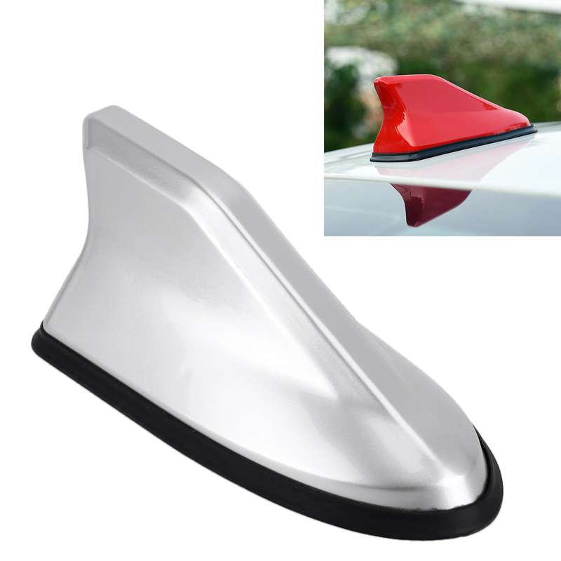 Universal Car Antenna Aerial Shark Fin Radio Signal (Silver)
