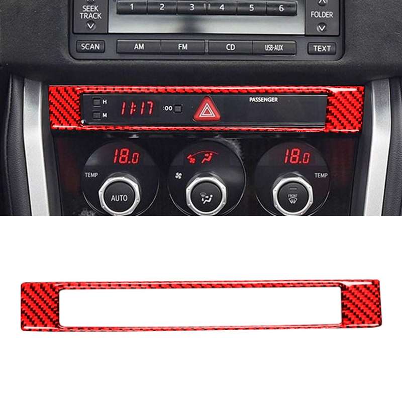 Car Carbon Fiber Central Control Clock Decorative Sticker for Subaru BRZ / Toyota 86 2013-2017, Left
