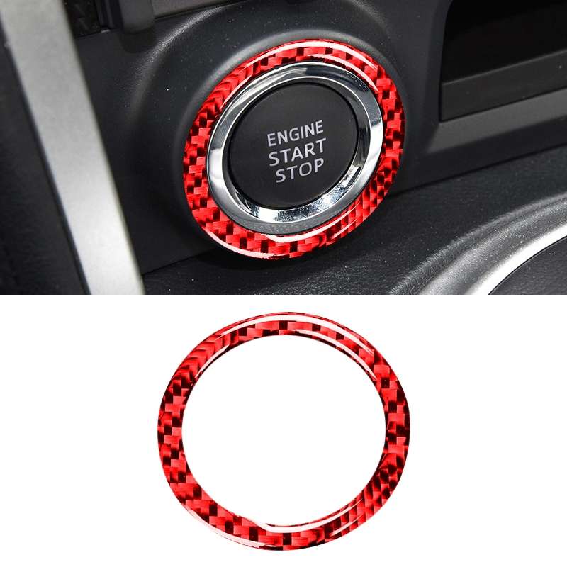 Car Carbon Fiber One-button Start Decorative Sticker for Subaru BRZ / Toyota 86 2013-2017, Left and