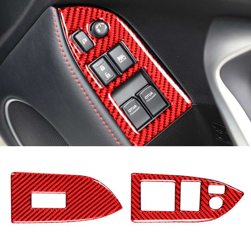 Car Carbon Fiber Window Glass Lifting Panel Decorative Sticker for Subaru BRZ / Toyota 86 2013-2017,