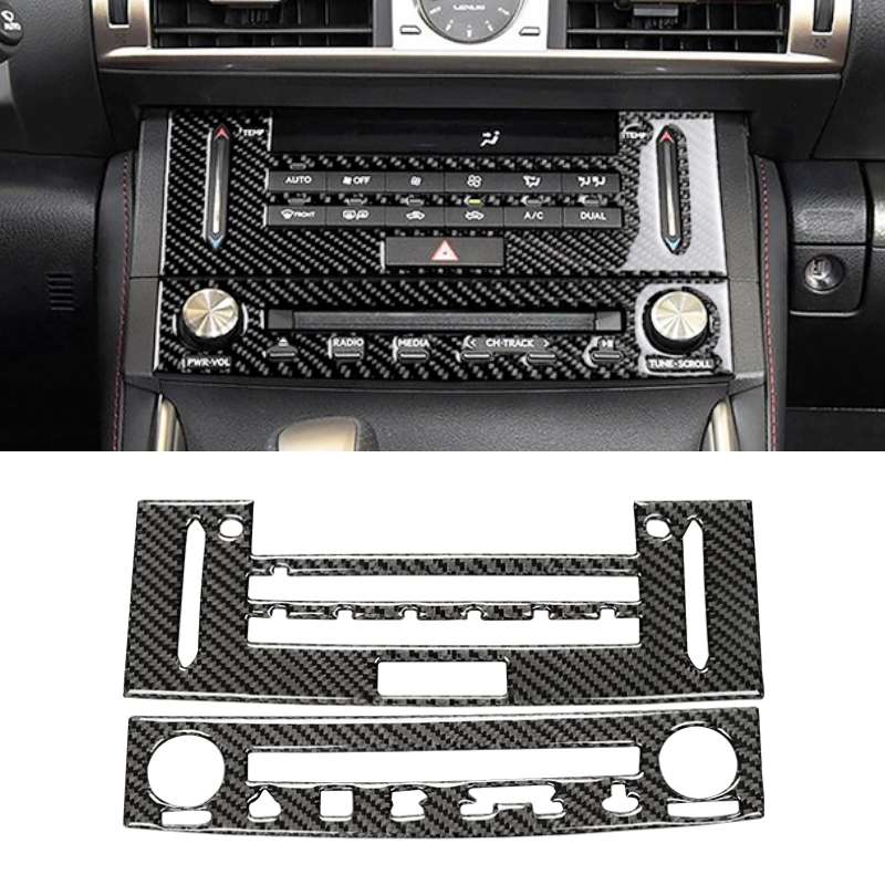 Car Carbon Fiber Air Conditioning CD Panel Decorative Sticker for Lexus IS250 2013-, Left Drive