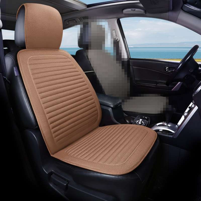 Car Four Seasons Linen Fabric Front Seat Cushion (Blue)