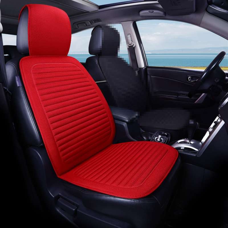Car Four Seasons Linen Fabric Front Seat Cushion (Blue)