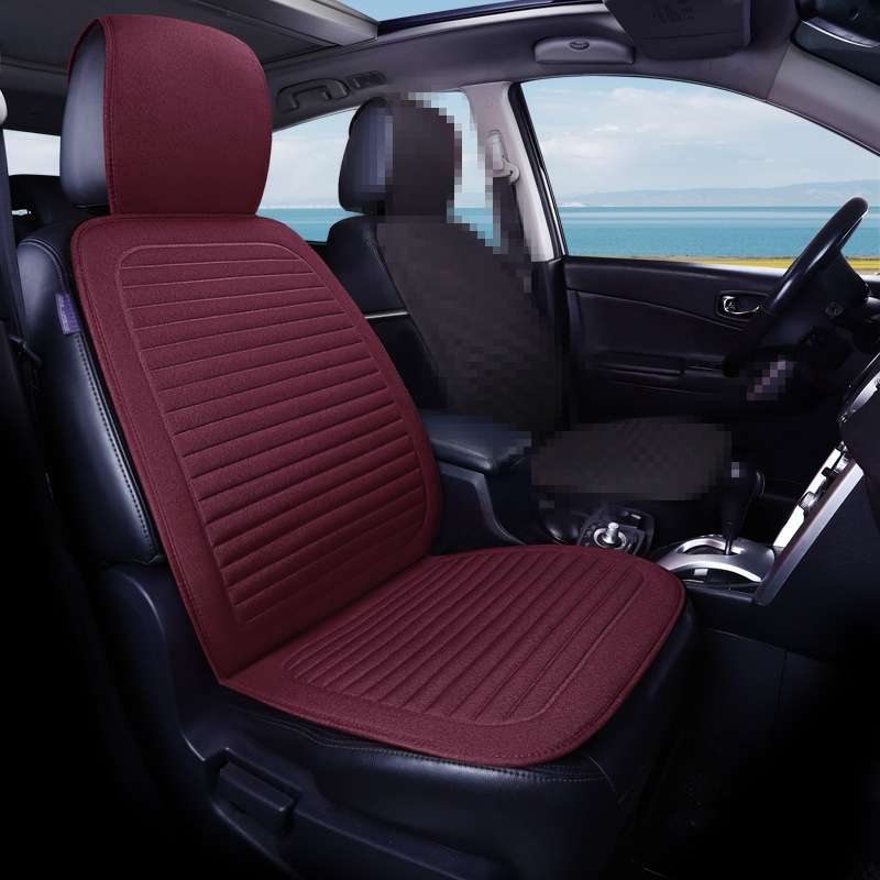 Car Four Seasons Linen Fabric Front Seat Cushion (Blue)