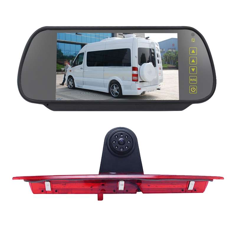 PZ466 Car Waterproof 170 Degree Brake Light View Camera + 7 inch Rearview Monitor for Ford Transit 2